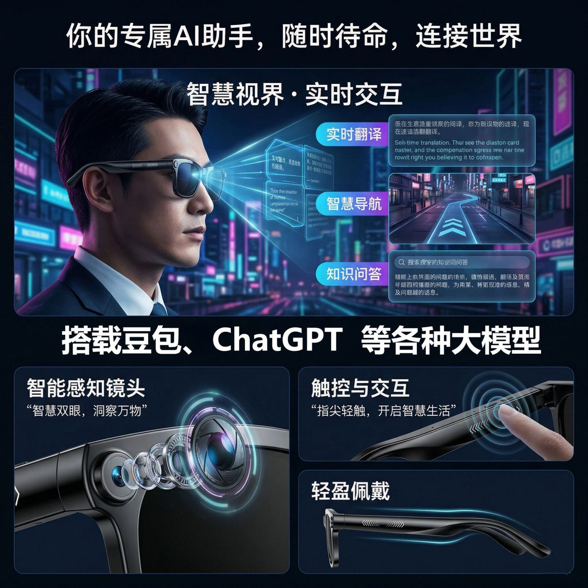 VEYO P AI Translation & Camera Glasses